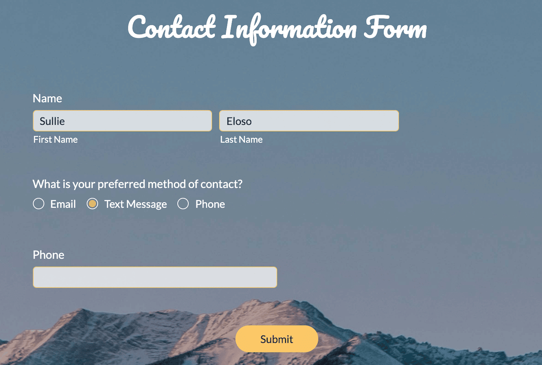 A form built with Zoho Forms
