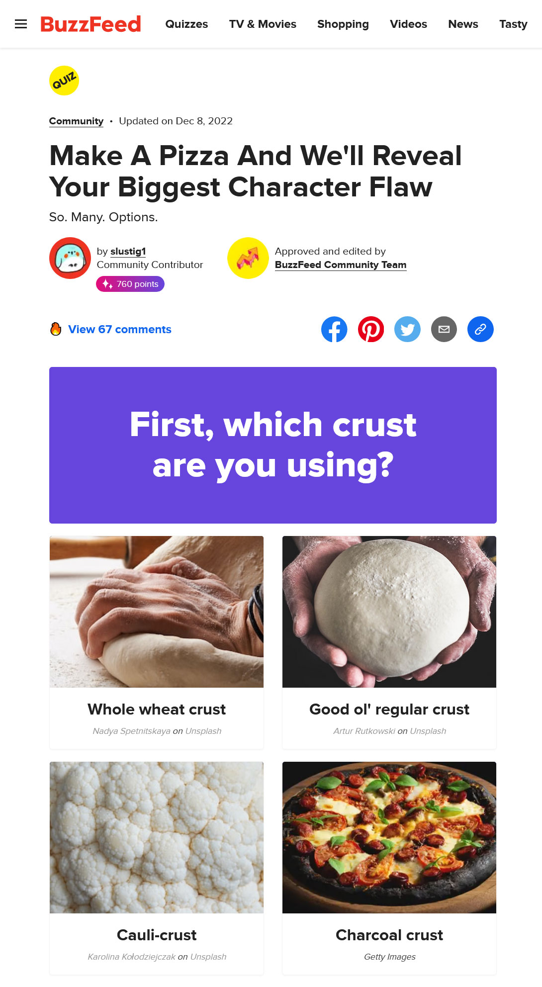 tendências de blogs 2023: exemplo de questionário do buzzfeed