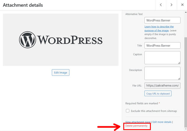 Hapus Gambar dari WordPress