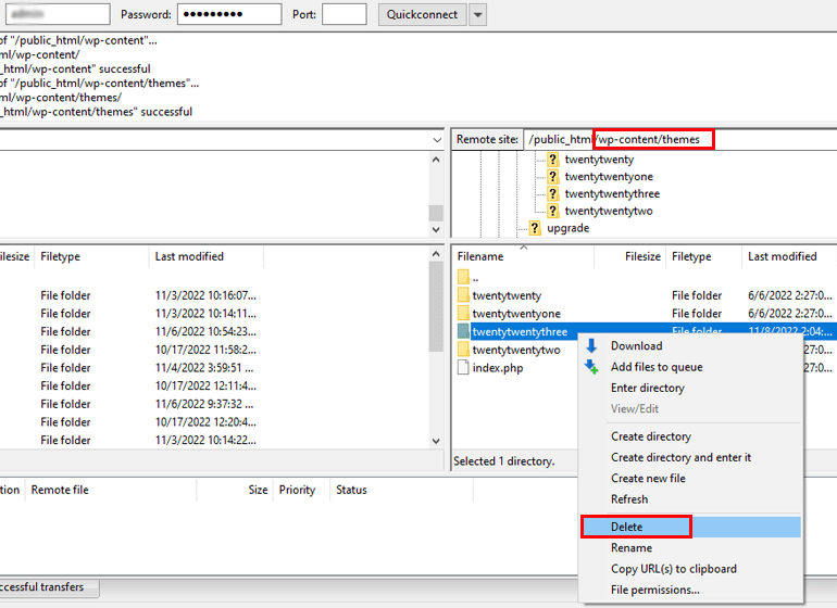 Cara Menghapus Tema dari WordPress melalui FTP