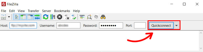 Tombol Quickconnect di Filezilla