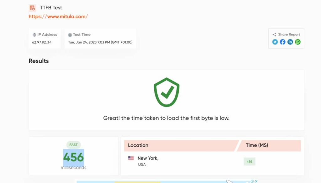 тестирование скорости и времени безотказной работы хостинга dreamhost