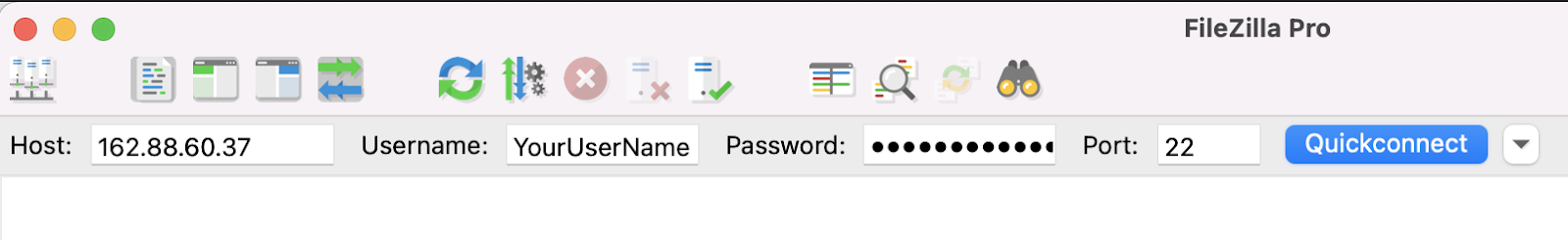 FileZilla'da ftp bilgilerini girme