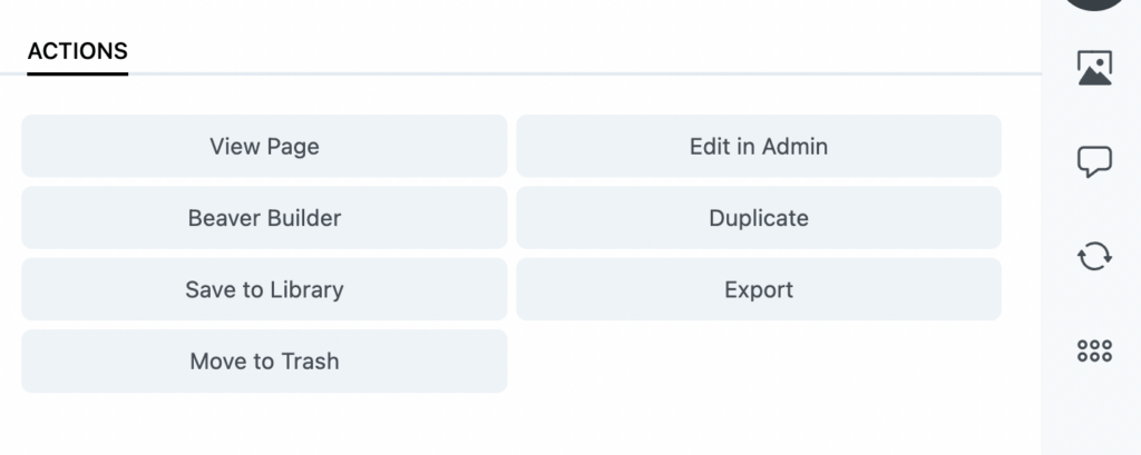 Seção de ações do Assistant Pro