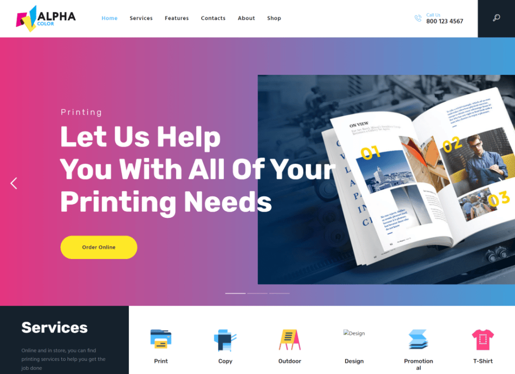 AlphaColor - Type Design Agency & 3D Printing Services WordPress 主題