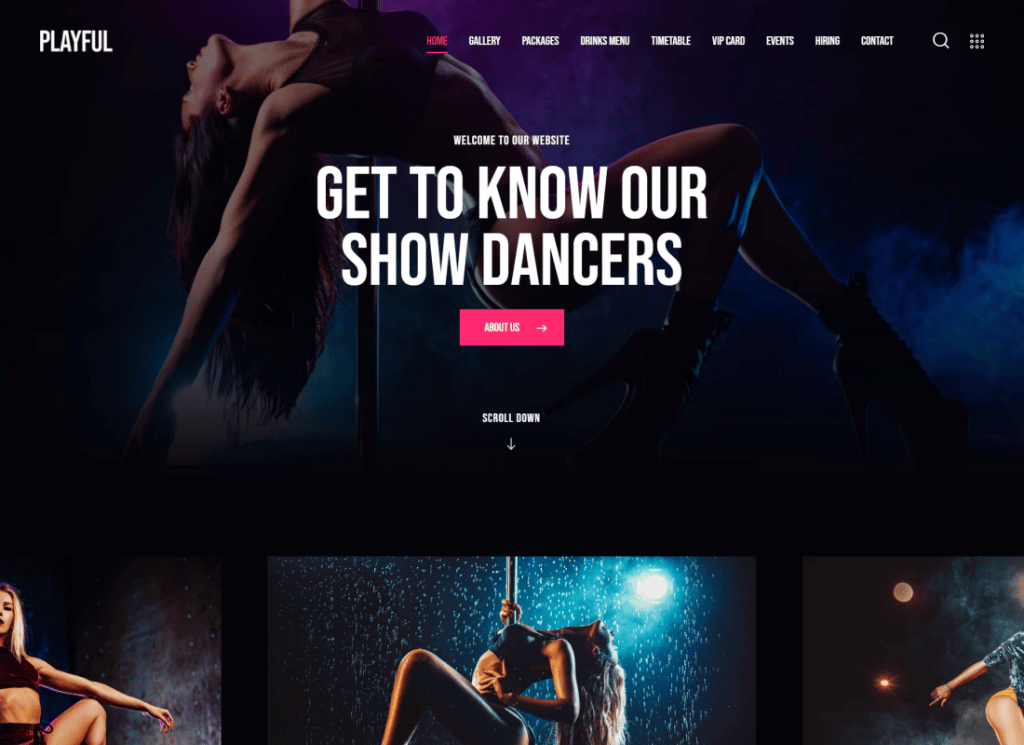 Verspielt – Pole Dance Club & Store WordPress Theme