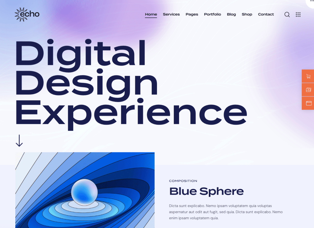 Echo – WordPress-Thema für digitales Marketing und Kreativagenturen