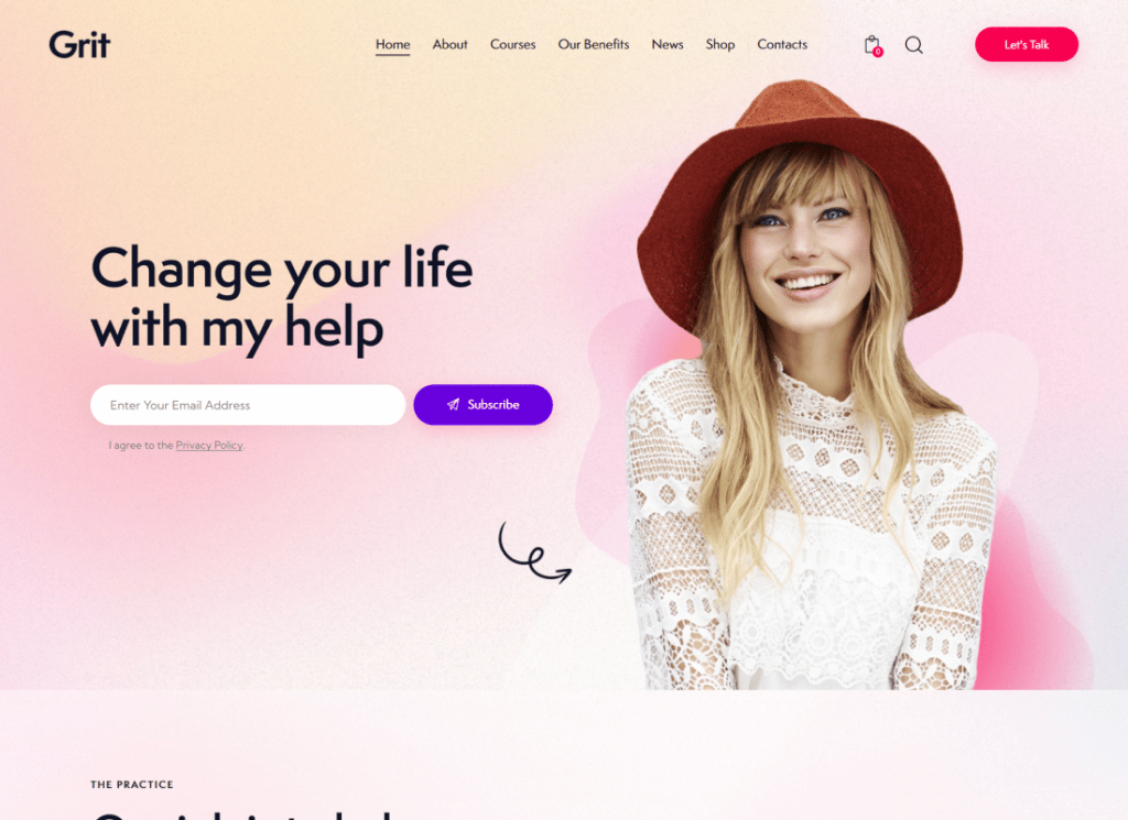 Grit — коучинг и онлайн-курсы Multiskin WordPress Theme