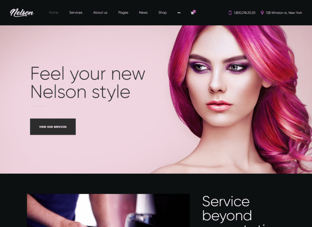 Nelson - Tema WordPress Penata Rambut, Tato & Salon Kecantikan