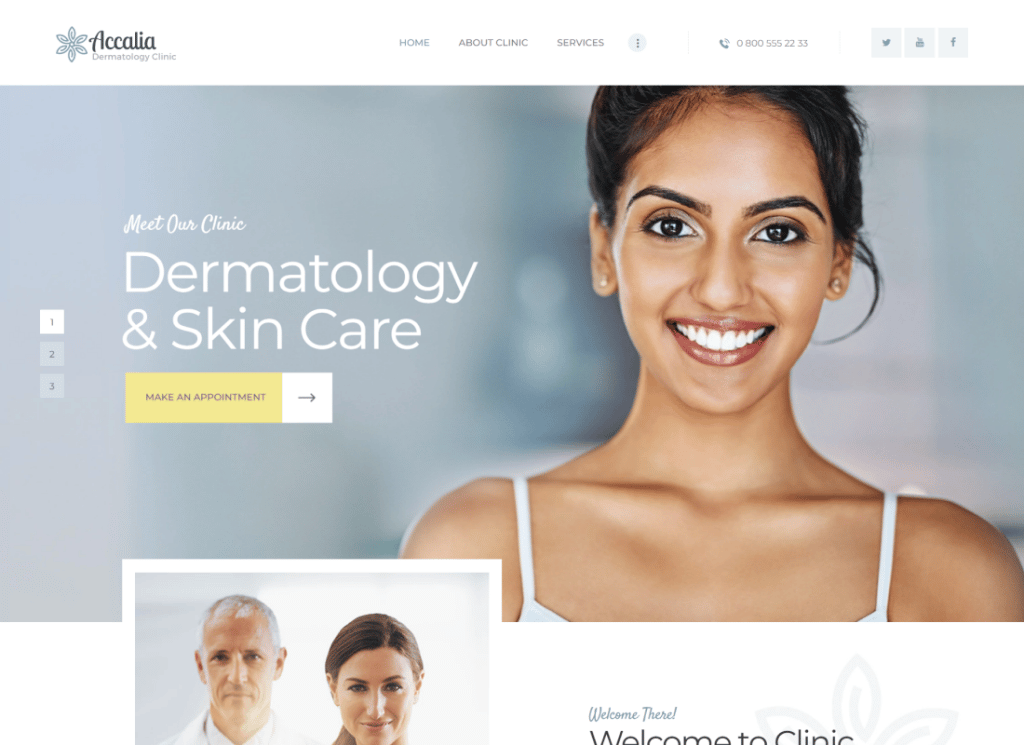 Accalia - Clinica Dermatologie & Centrul de Cosmetologie Medical WordPress Theme