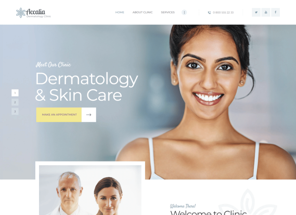 Accalia - Tema médico de WordPress para clínica dermatológica y centro de cosmetología