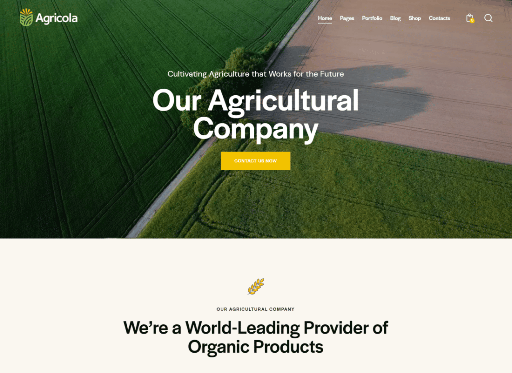 Agricola - Tema WordPress pentru agricultură și fermă ecologică