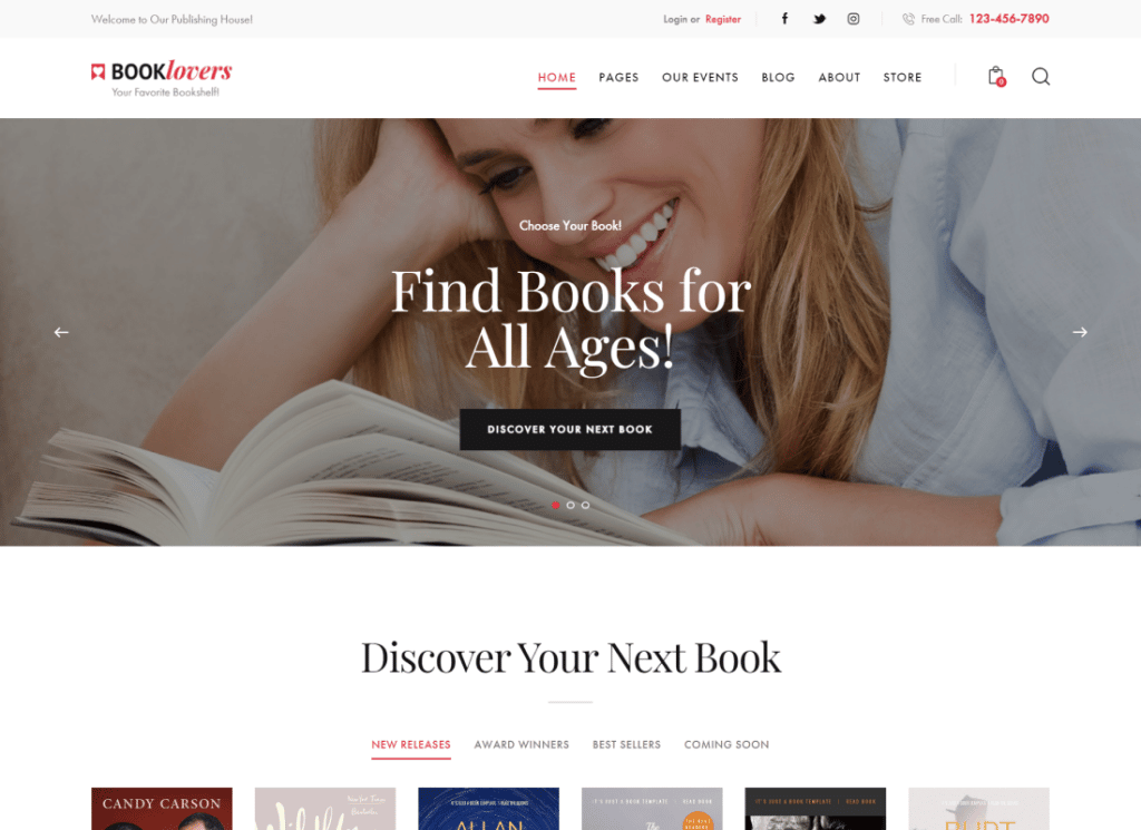 Booklovers - Tema WordPress per casa editrice e negozio di libri