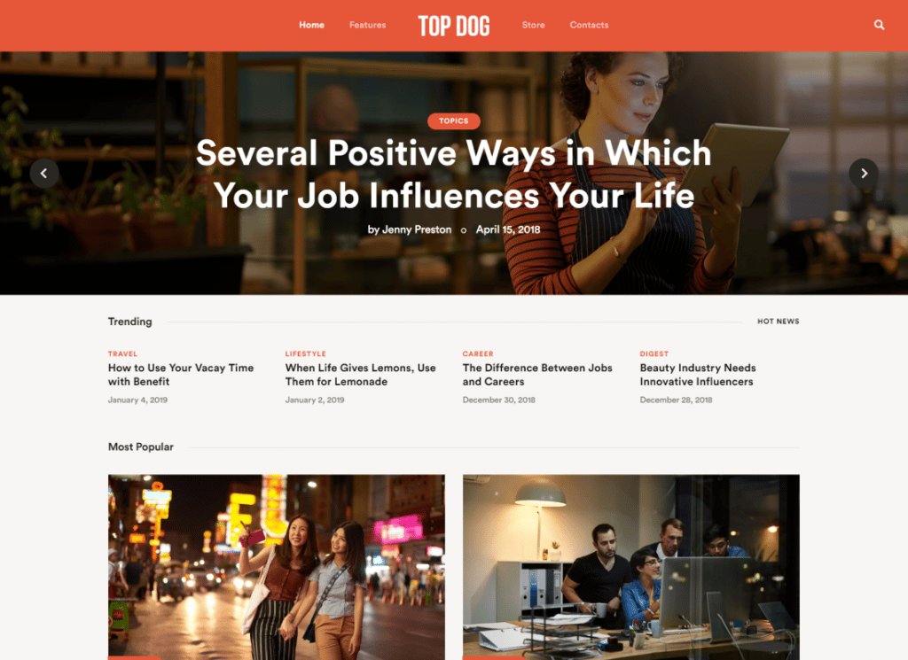 Top Dog - All-in-One Elementor Blog & ธีม WordPress ของนิตยสาร