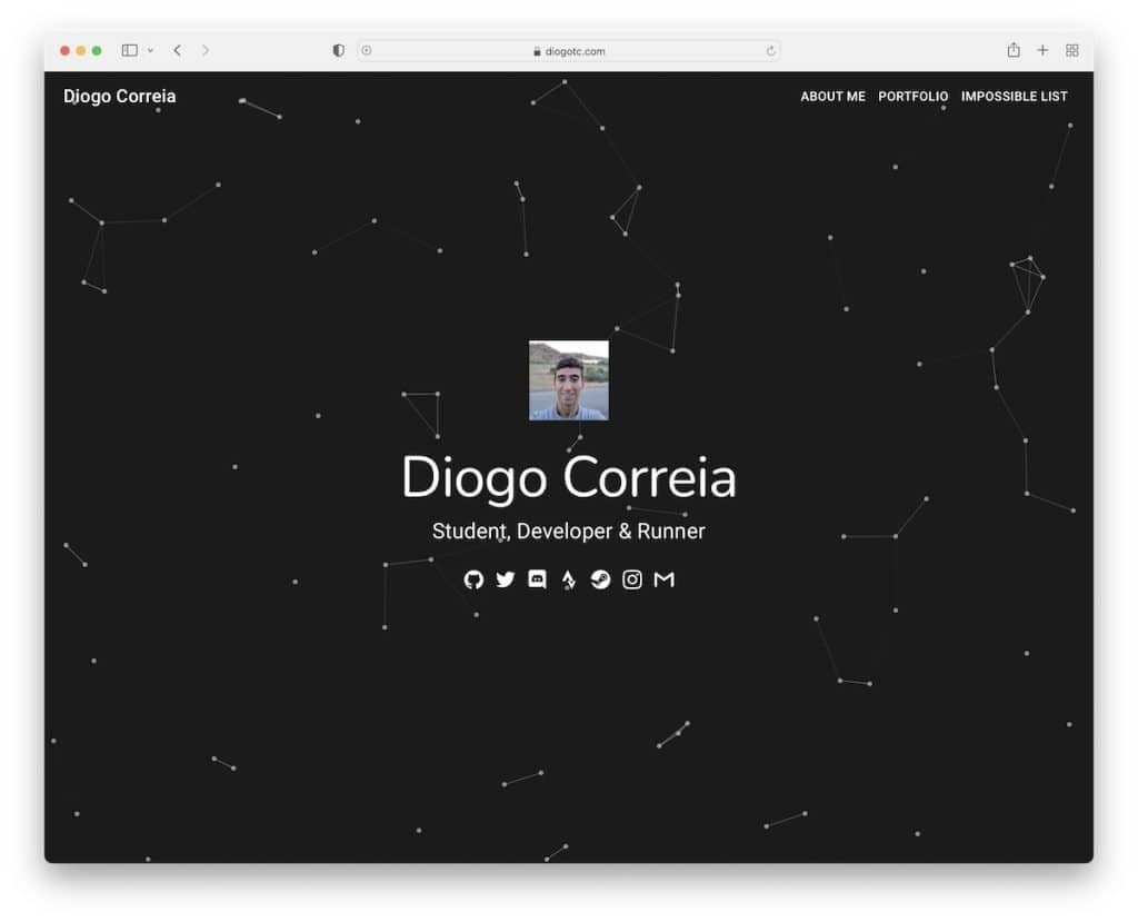 ディオゴ・コレイアの履歴書ウェブサイト