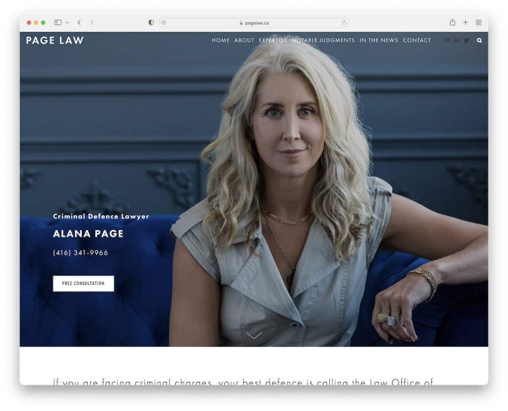 página site de direito