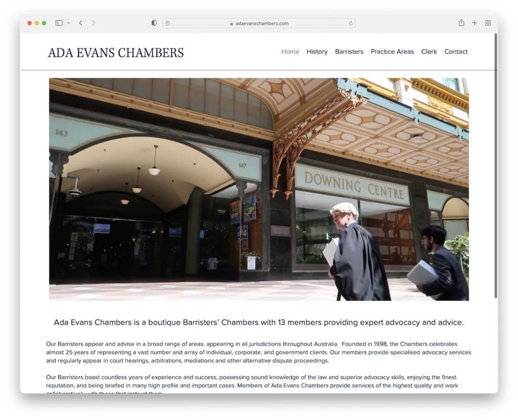 site web de l'avocat de la chambre ada evans