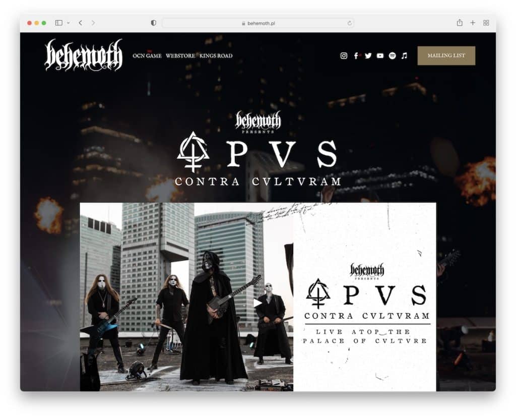 Behemoth-Musiker-Website