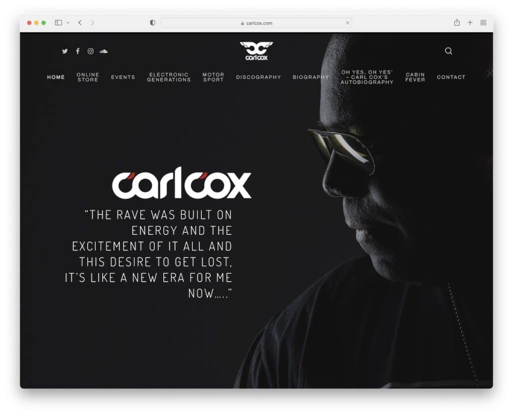 Carl Cox DJ-Website