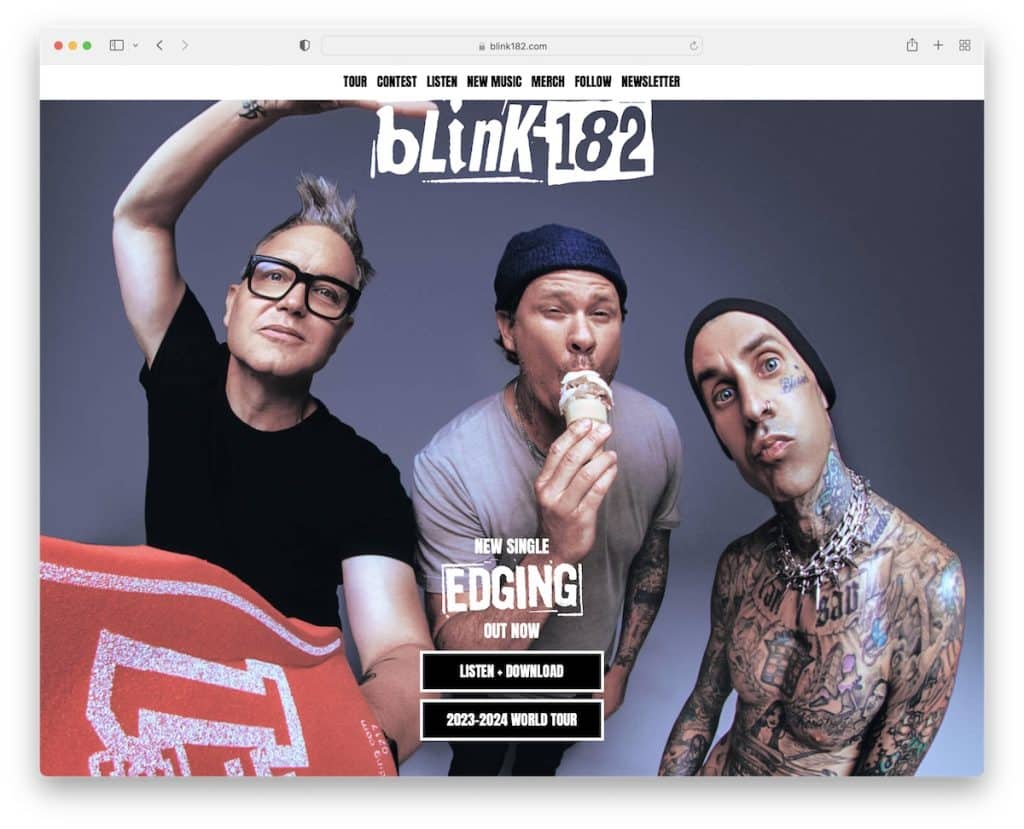 site du musicien de blink 182