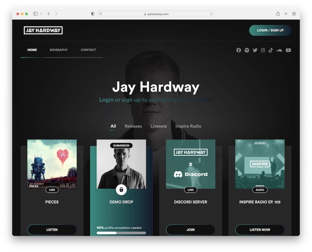Jay Hardway DJ-Website