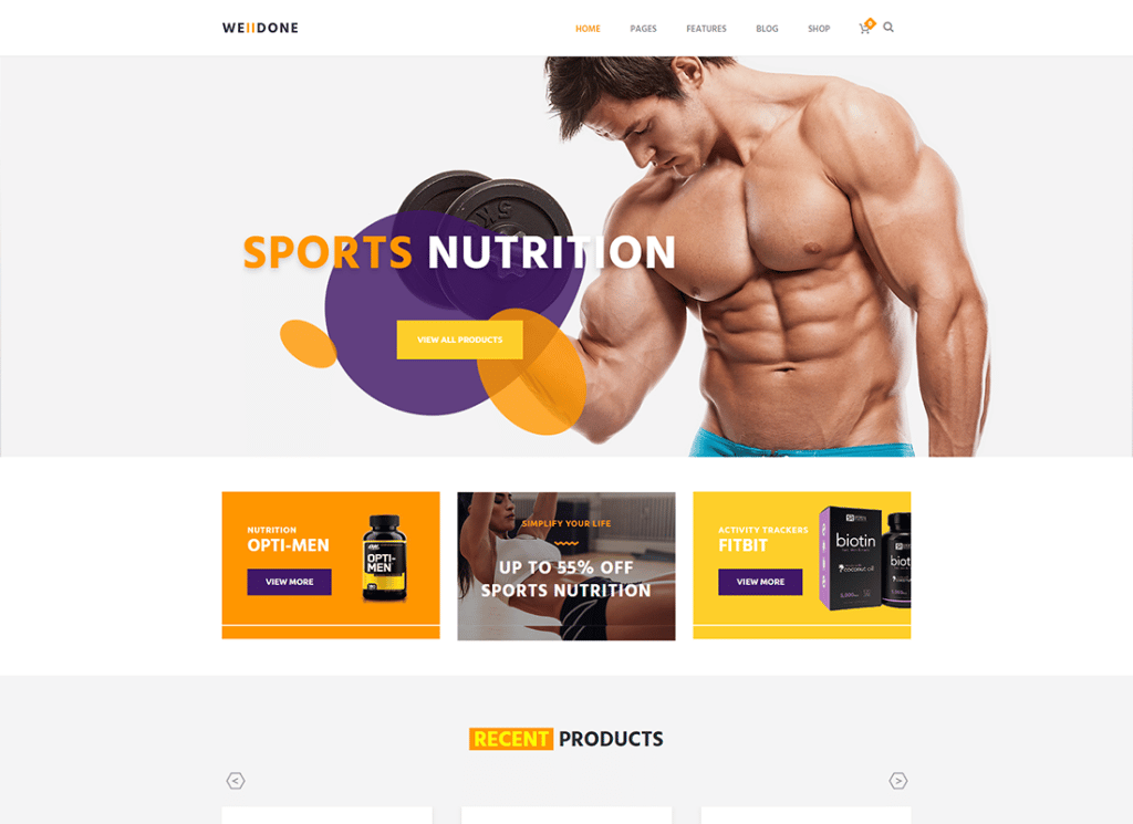 Bien hecho | Tienda de suplementos y nutrición deportiva y fitness Tema de WordPress