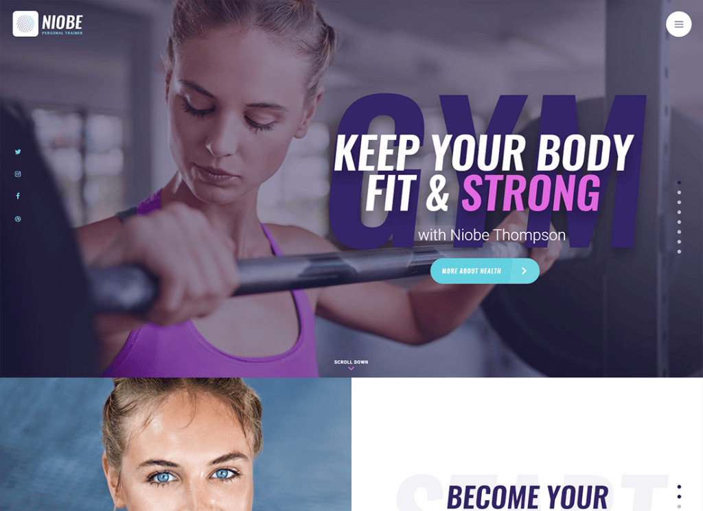 Niobe | Ein WordPress-Thema für Fitnesstrainer und Ernährungstrainer