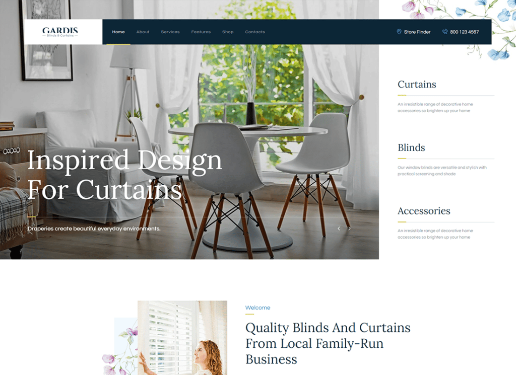 Gardis | Persianas y cortinas Studio & Shop Tema de WordPress