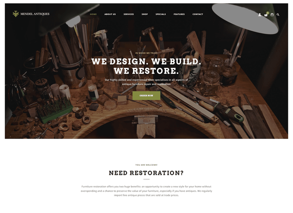 Mendel | WordPress Theme für Möbeldesign und Innenrestaurierung
