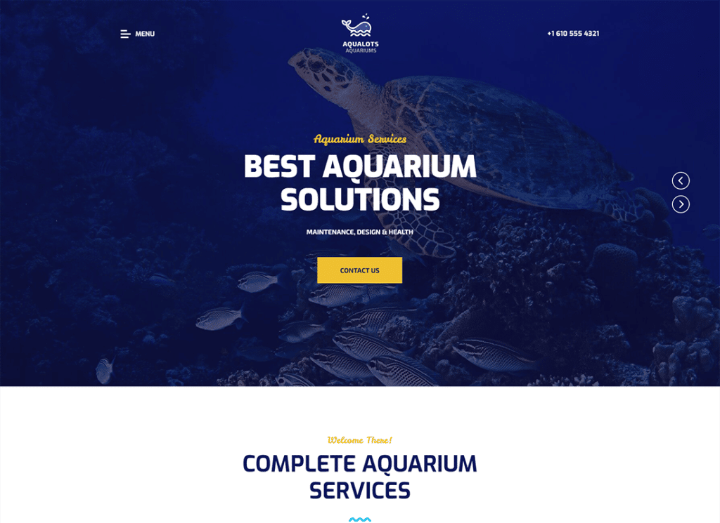 Aqualot | Tema WordPress per servizi di installazione e manutenzione dell'acquario