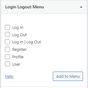 Login-Logout-Menü