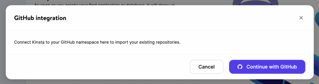 MyKinsta mit GitHub verbinden