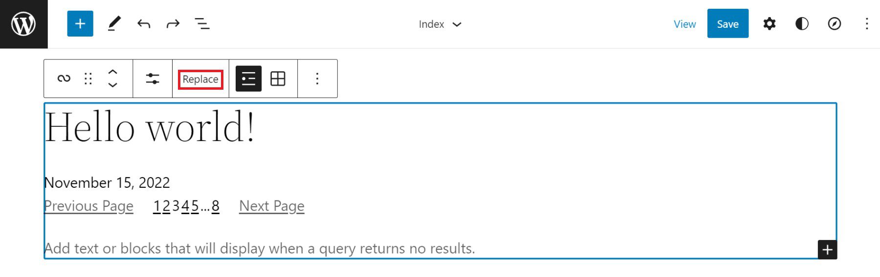 Bara de instrumente Loop de interogare - Înlocuire model