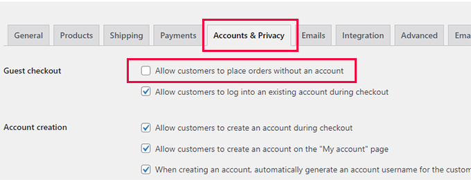 Wymagaj od użytkowników utworzenia konta Require users to create an account