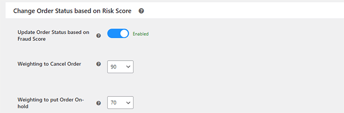 Zmień ocenę statusu zamówienia Change order status score
