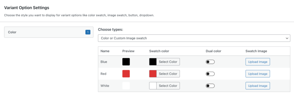 revisión de yayswatches de configuración de opción de variante