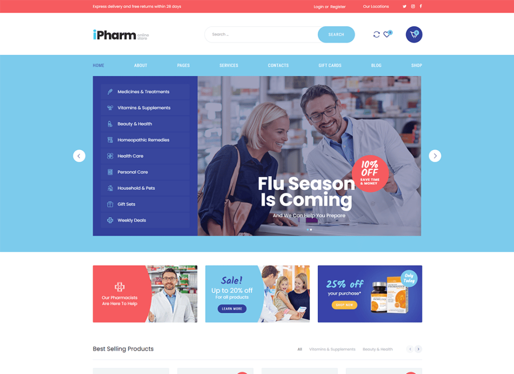 IPharm | Farmácia on-line e tema médico WordPress