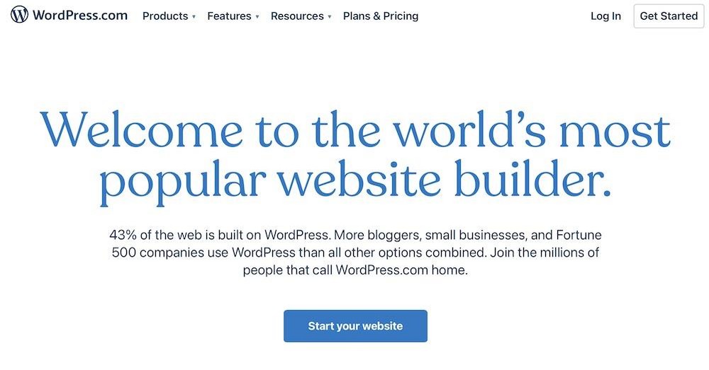 WordPress.com ana sayfası