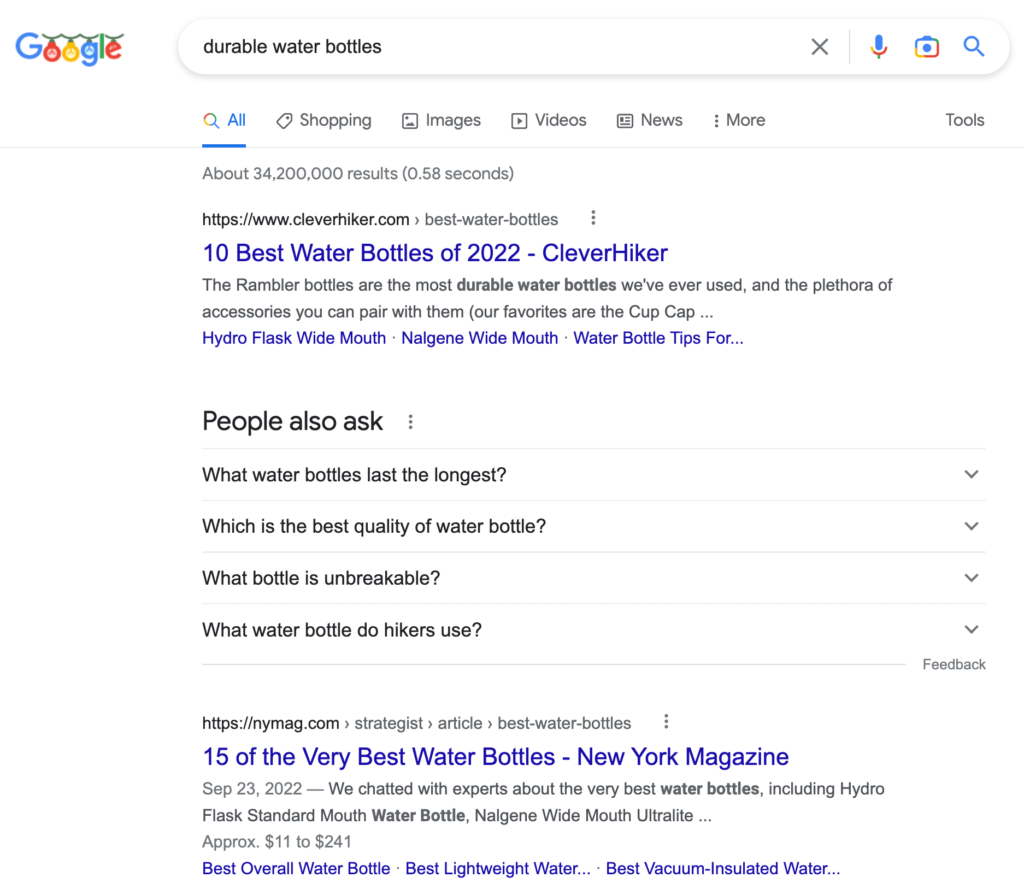 Rezultatele căutării organice pe Google