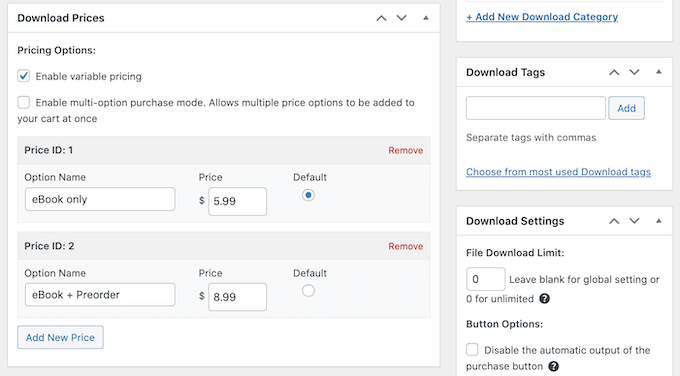 Creación de precios variables para un libro electrónico en WordPress