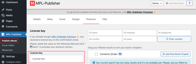 Wprowadzanie klucza licencyjnego Premium w MPL-Publisher Entering a Premium License Key in MPL-Publisher