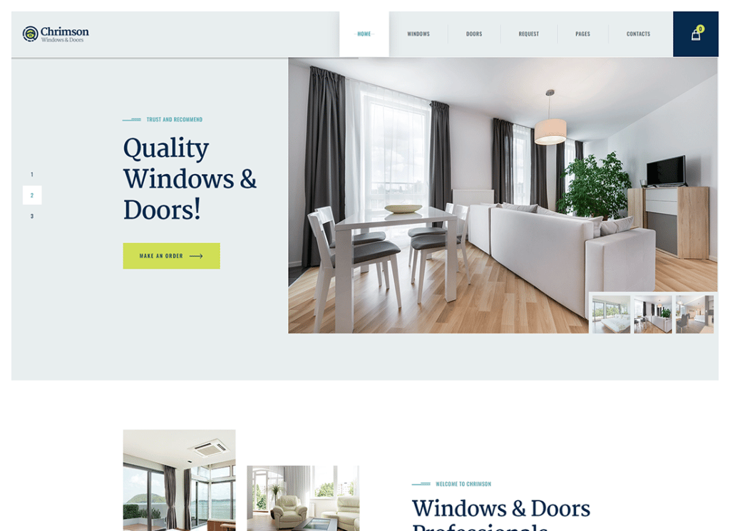 クリムゾン | Windows & Doors Services Store WordPress テーマ + Elementor