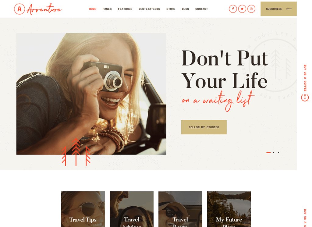 Aventura | Tema de WordPress para blog personal de viajes y estilo de vida