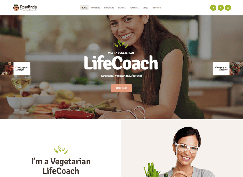 Rosalinda | Tema de WordPress para blog sobre salud y estilo de vida vegetariano