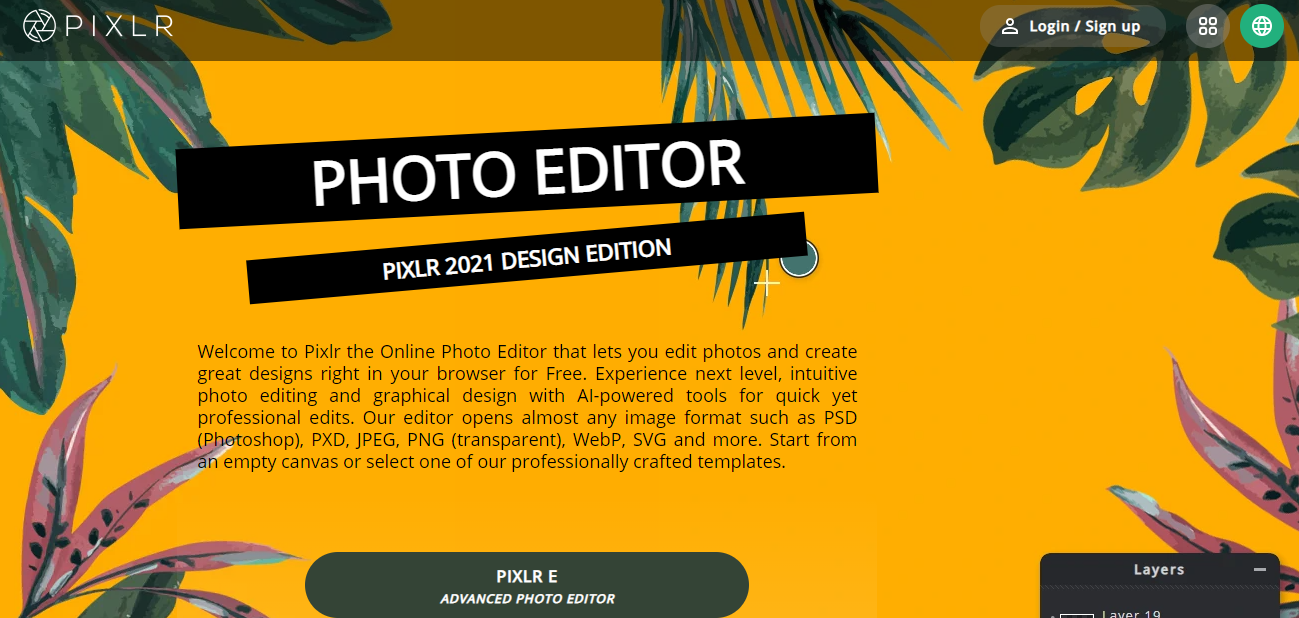 Pixlr - Strumenti di progettazione grafica online