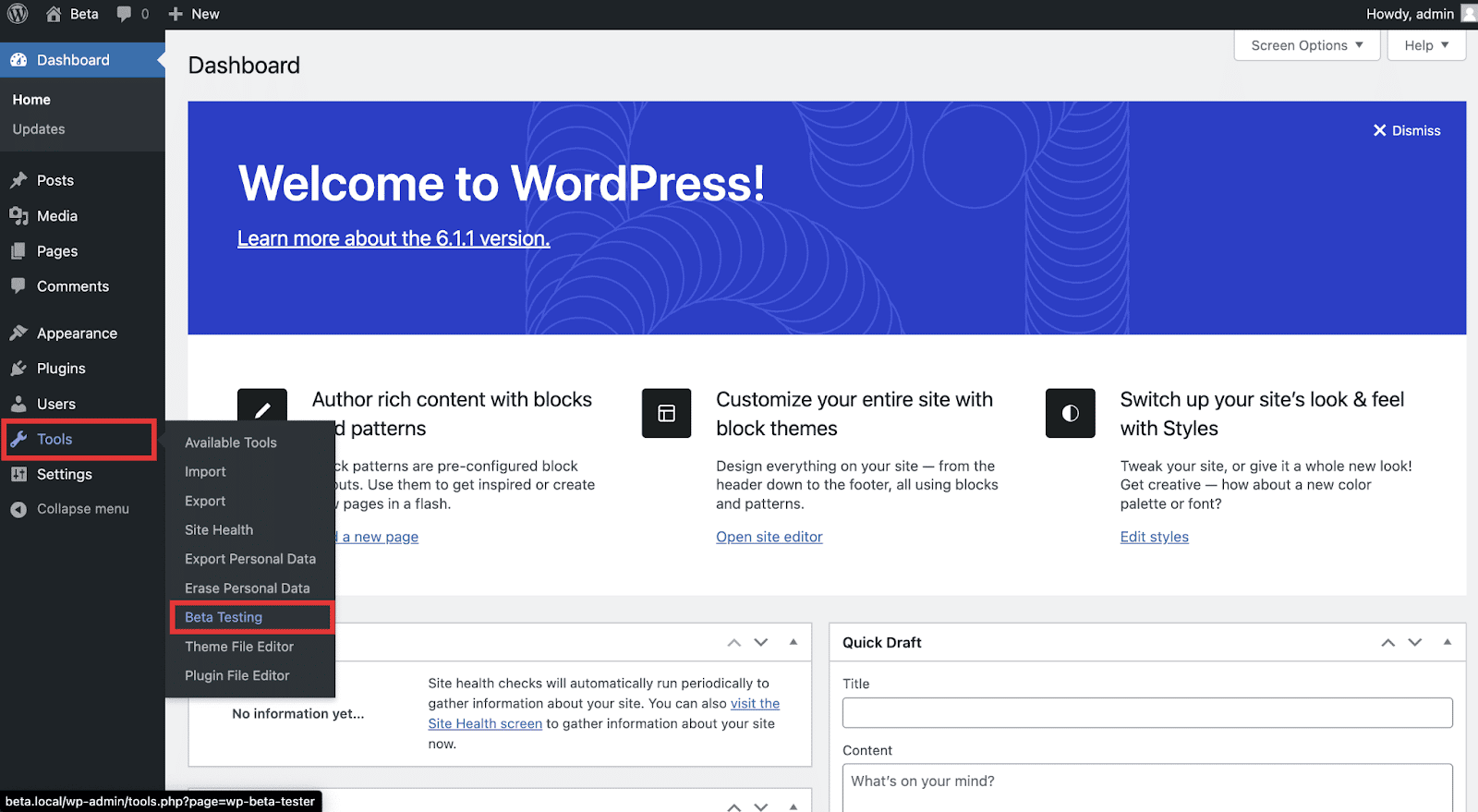 测试版 WordPress Beta Test WordPress