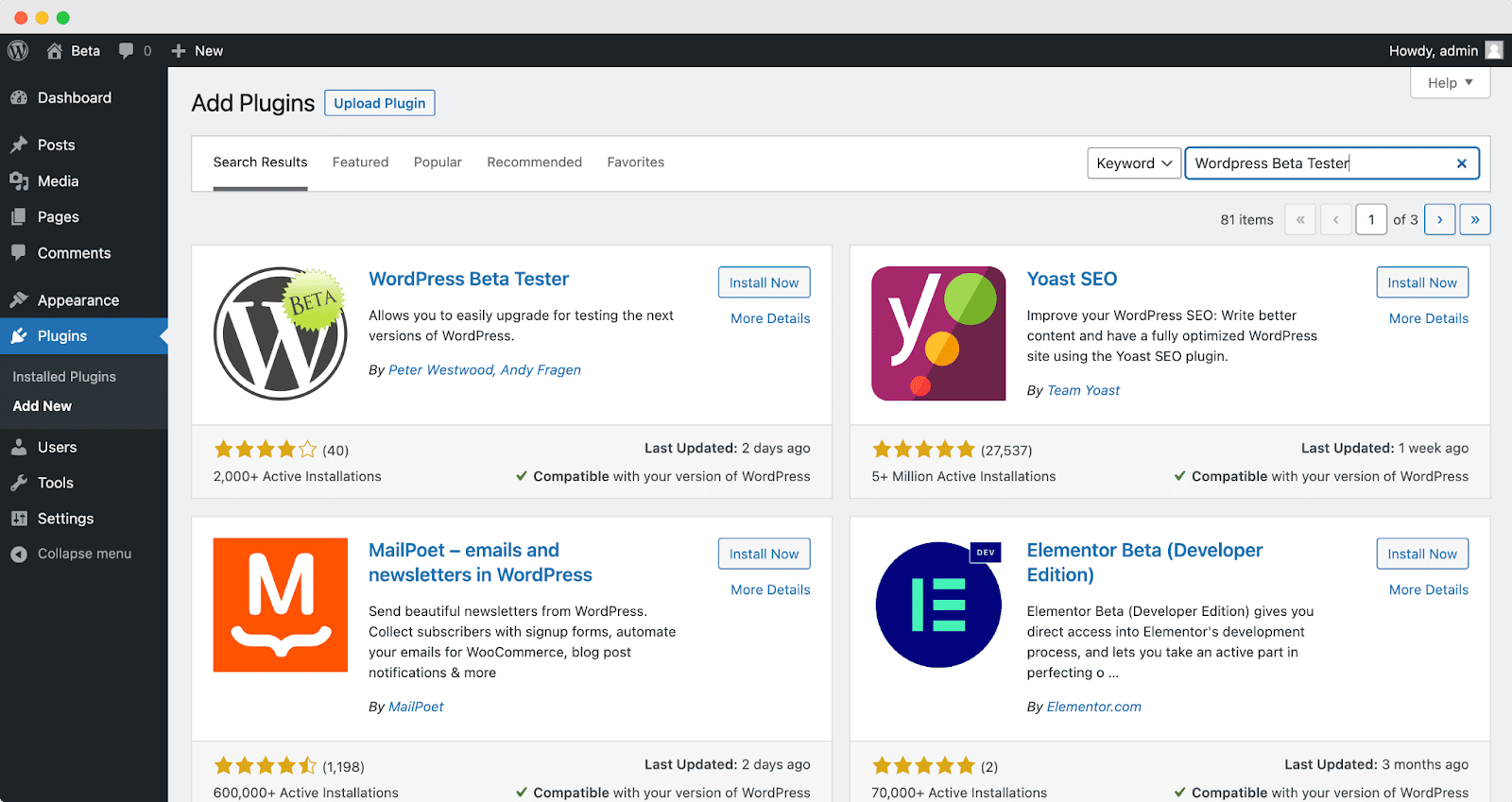 测试版 WordPress Beta Test WordPress