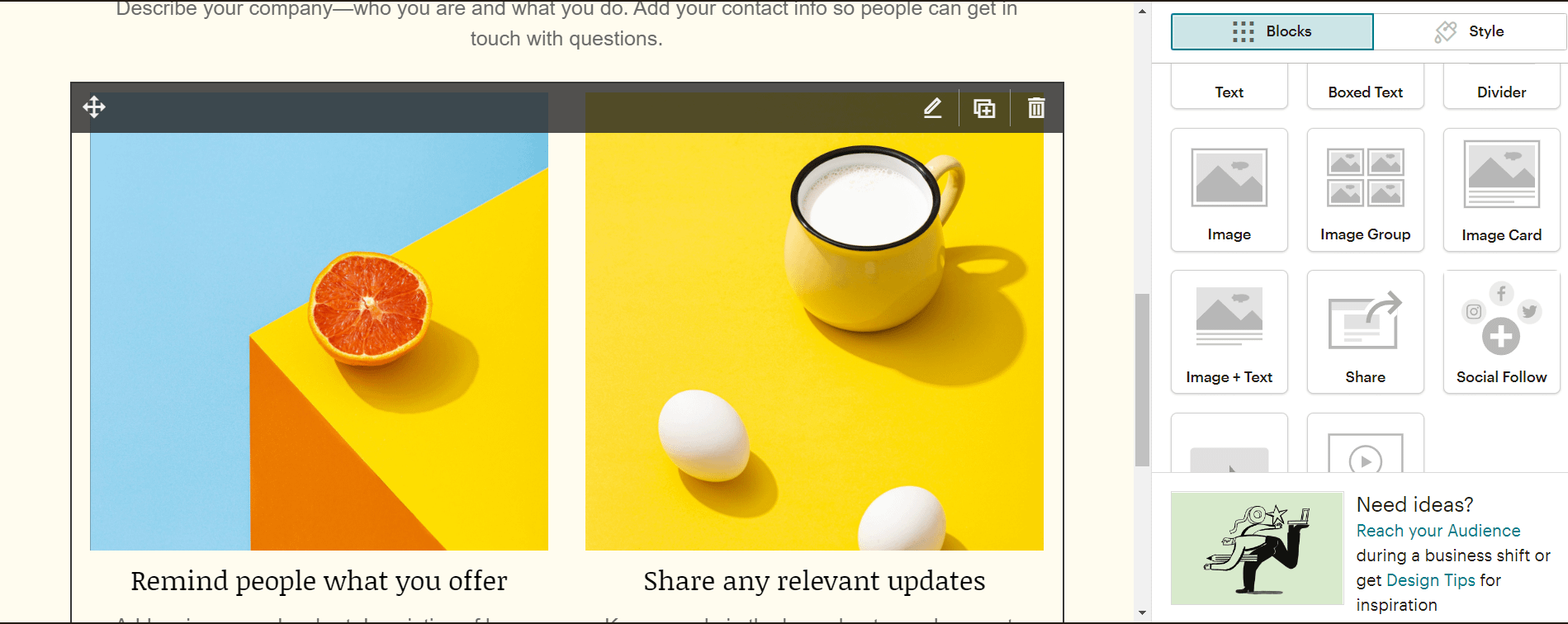 Как создать лендинг в Mailchimp — редактор страниц в Mailchimp