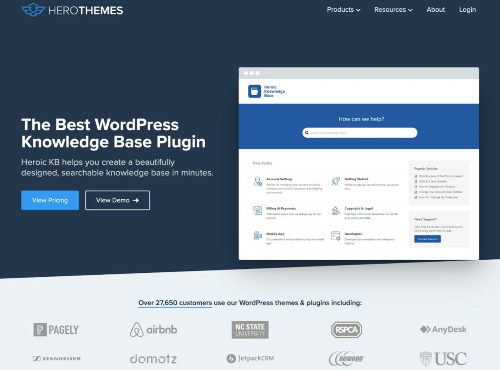 Le plugin WordPress de la base de connaissances héroïque