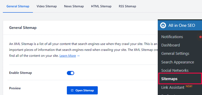 多合一 SEO 中的站点地图 Sitemaps in All in One SEO